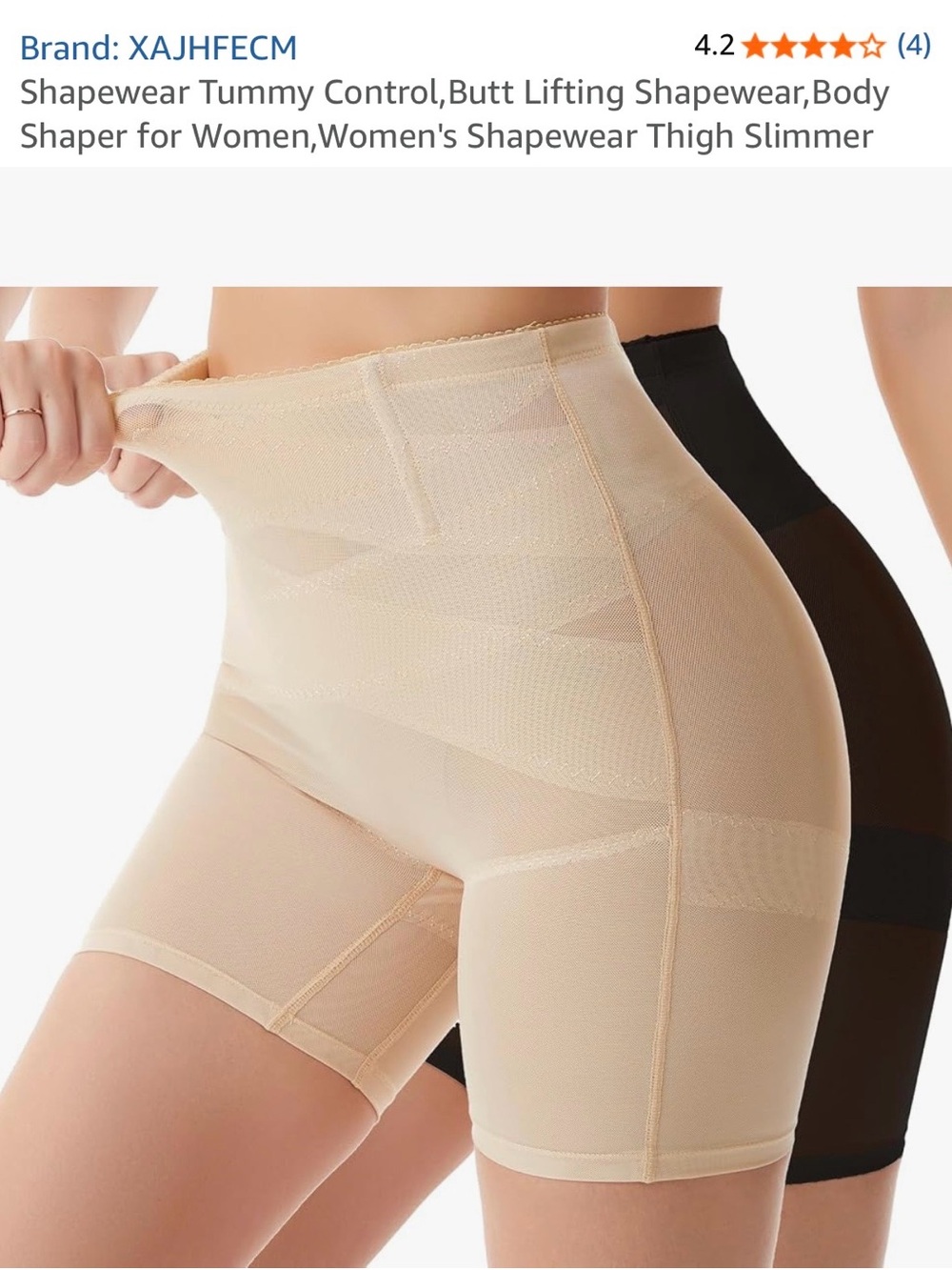XAJH FECM 2 Pack HighWaist Tummy Control & Butt-Lifting Shapewear Beige #Lux-E